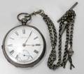 090083 WALTHAM POCKET WATCH STERLING CASE KEY WIND