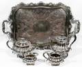 081102 ENGLISH SILVER PLATE TEA  COFFEE SET