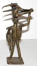 080099 BRONZE SCULPTURE HUNTER CARRYING ANTELOPE