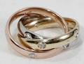 072077 CARTIER STYLE TRI COLOR 3 BAND RING