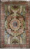 072065 TABRIZ SILK CARPET FROM SHAH OF IRANS PALACE