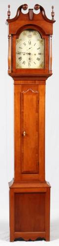 AMERICAN MAPLE TALL CASE CLOCK MID 19TH C