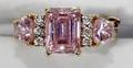 090144 10K GOLD PINK SAPPHIRE  DIAMOND RING