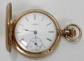 090136 ELGIN 14K GOLD HUNTERS CASE POCKET WATCH