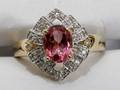 090110 18K GOLD PINK TOURMALINE  DIAMOND RING