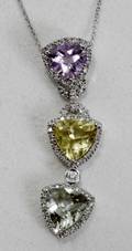 090109 6CT AMETHYST 14K GOLD  DIAMOND NECKLACE