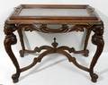 081144 WALNUT  MARQUETRY TRAYTOP COCKTAIL TABLE