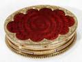 072097 18KT YELLOW GOLD  RED ENAMEL PATCH BOX