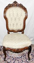 071140 VICTORIAN HANDCARVED WALNUT PARLOR CHAIR