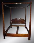 071130 HENREDON MAHOGANY 4POSTER BED H 82 W 65