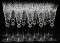 CZECHOSLOVAKIAN CUT CRYSTAL CHAMPAGNE FLUTES