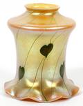 GOLD IRIDESCENT GLASS SHADE ATTRIBUTED TO FOSTORIA