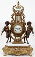 IMPERIAL FRENCH STYLE GILT METAL MANTLE CLOCK
