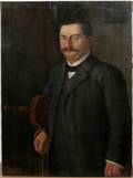 082116 BERINGER OIL ON CANVAS GENTLEMAN W VIOLIN