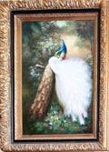 082096 S RADER OIL ON CANVAS 36x24 PEACOCKS
