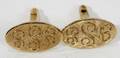 081170 MENS 14KT GOLD OVAL CUFFLINKS 12 GRAMS
