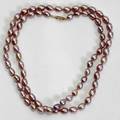 080200 CULTURED LAVENDER PEARL  GOLD NECKLACE