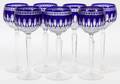 WATERFORD CLARENDON COBALT CRYSTAL HOCK WINES