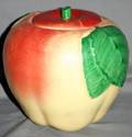 090206 HULL APPLE PATTERN POTTERY COOKIE JAR
