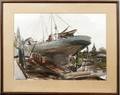 082151 ELDON ROTH WATERCOLOR 1958 DOCK SCENE