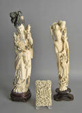 Two Chinese carved ivory figures