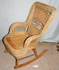 080243 HIGH BACK CANE  MAPLE ROCKING CHAIR C1950