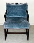 080237 ENGLISH STYLE MAHOGANY OPEN ARM CHAIR C1920