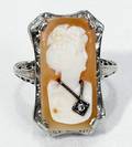 080203 14K GOLD CARVED CAMEO RING