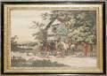 072162 ENGLISH HUNTING PRINT IN FRONT OF TAVERN
