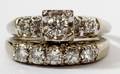14KT WHITE GOLD  DIAMOND WEDDING RING ENSEMBLE