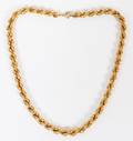 18KT YELLOW GOLD TWISTED ROPE STYLE NECKLACE