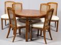 OAK CHINESE INFLUENCE DINING TABLE AND CHAIRS 8