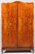 ART DECO BURL WALNUT ARMOIRE C1950