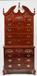 MAHOGANY CHEST ON CHEST