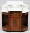 CARVED WALNUT AND MARBLE DRY SINK CIRCA 1870