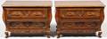 BAKER WALNUT BOMBE CHESTS PAIR