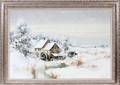 WILLI BAUER OIL ON CANVAS SNOW SCENE