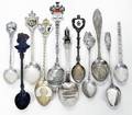 081284 SILVER  VERMEIL SOUVENIR DEMI TASSE SPOONS
