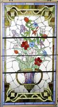 072216 STAINED  BEVELED LEADED GLASS WINDOW