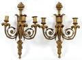 FRENCH BRONZE THREE LIGHT SCONCES