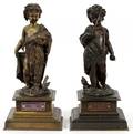 BRONZE SCULPTURES PAIR