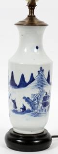 CHINESE CANTON PORCELAIN VASE MOUNTED AS A LAMP