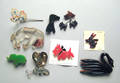Group of bakelite lucite and plastic animal pins