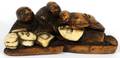 JAPANESE WOOD  BONE NETSUKE 18TH C