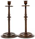 CONTEMPORARY BRONZE CANDLESTICKS PAIR