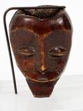 AFRICAN CARVED WOOD HEAD FIGURE