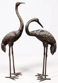 BRONZE STANDING CRANES PAIR