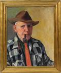 GEORGE ADOMEIT OIL ON CANVAS SELF PORTRAIT