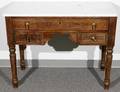 082239 WALNUT MARBLE TOP WRITING STAND 19TH C