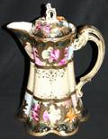 080332 NORITAKE PORCELAIN  FIRED GOLD CHOCOLATE POT